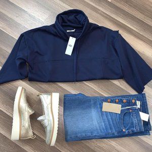 Madewell Olympia Wash Button Front Wide Leg Jeans